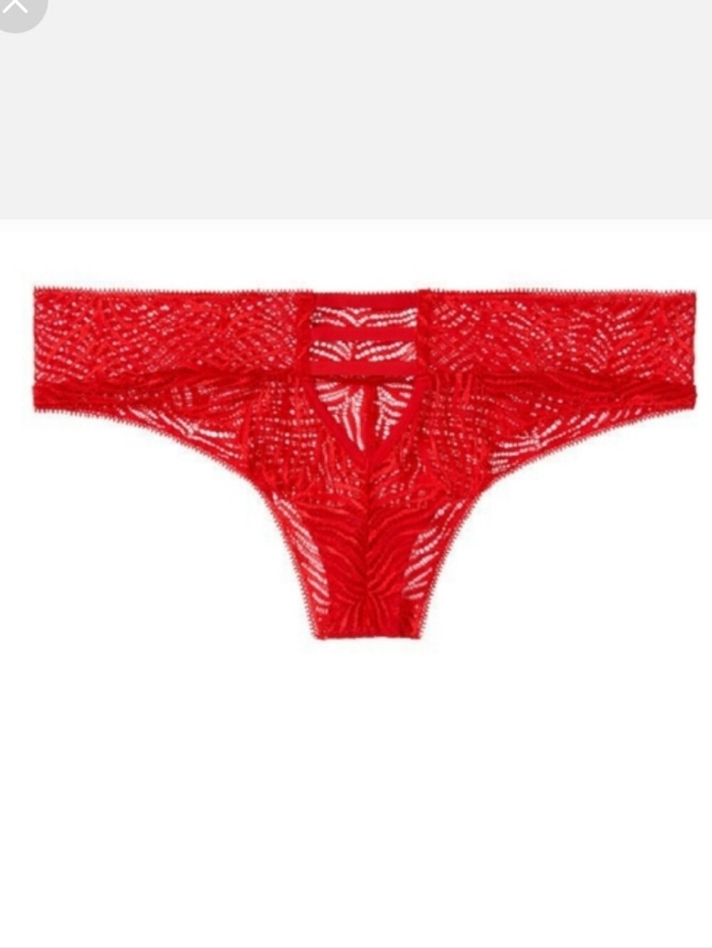 Victoria's secret very sexy zebra lace cutout cheeky panty RED MEDIUM